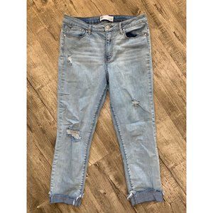 RSQ Cali High Rise Ankle Ripped Skinny Jeans Light Wash Blue Women's Size 30